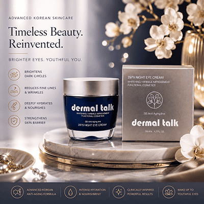 Dermal Talk 2079 Night Eye Cream overnight Korean eye cream for fine lines wrinkles dark circles and hydration